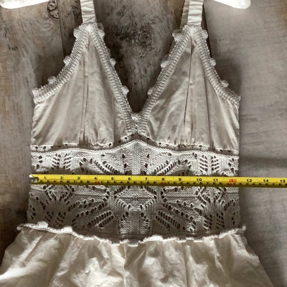 Small Size Anthropologie Tiered Ruffle Cream Lace Maxi Dress - Cecilia Prado - Picture 10 of 14